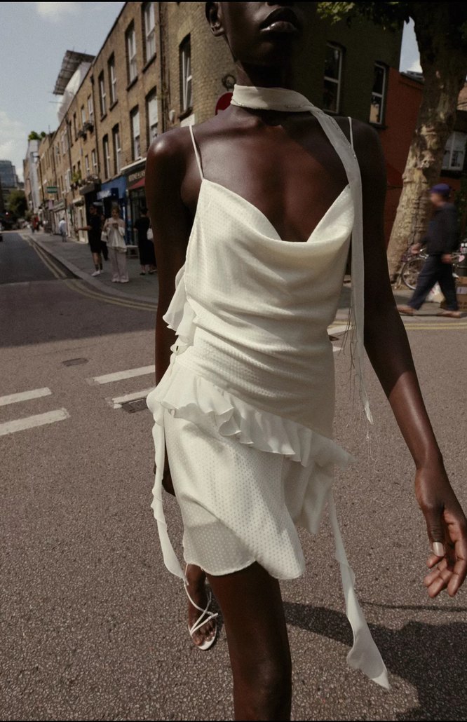 Zara parlak fırfırlı elbise - Görsel 2