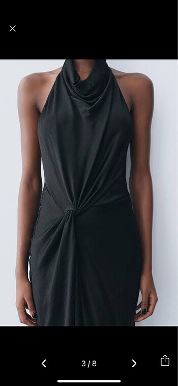 s Beden siyah Renk Zara ZW collection halter yaka elbise