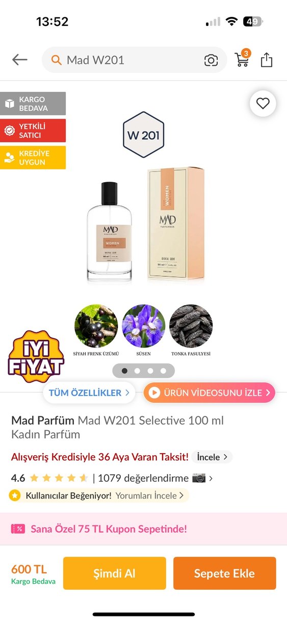 MAD Kadın Parfümü W201 100ml - Görsel 4