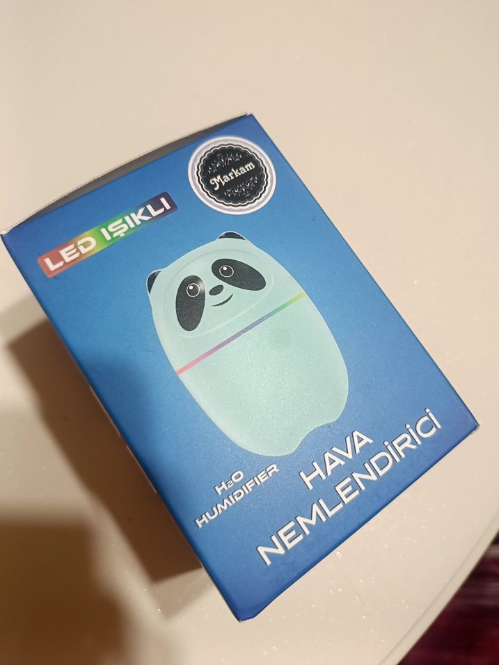 Turkuaz Panda Tasarımlı LED Işıklı Nemlendirici - Görsel 2