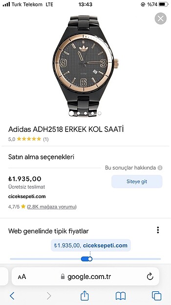  Beden siyah Renk Adidas orijinal erkek saat