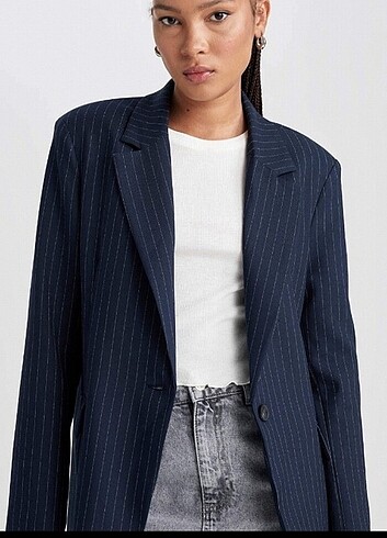 Defacto çizgili blazer