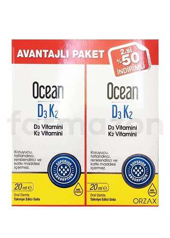 Ocean D3 K2 Vitamin Takviye Edici 2'li Paket