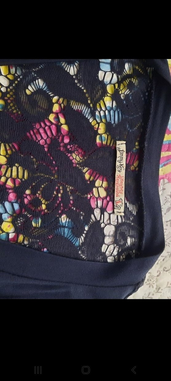 Lacivert Dantel Detaylı Uzun Kollu V Yaka Bluz - Görsel 3