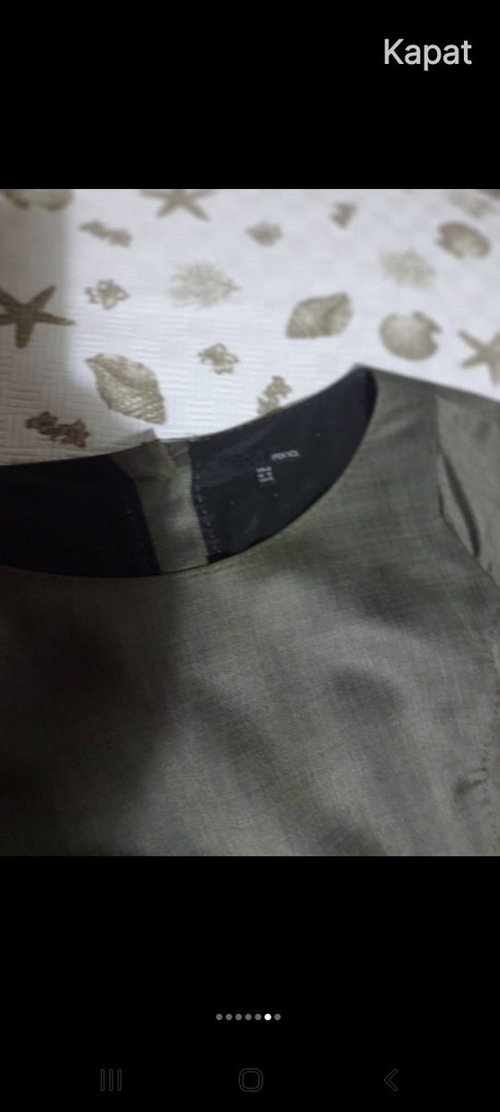 Düğmeli gri ipek yol elbise - Görsel 2