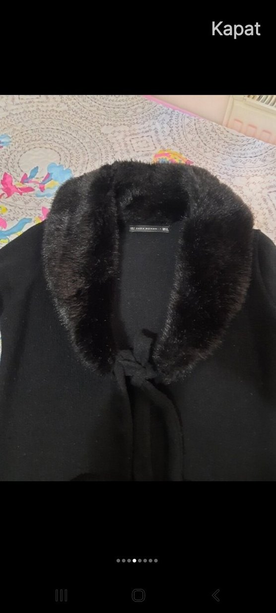 Kürklü Siyah Kadın bluz - Görsel 5
