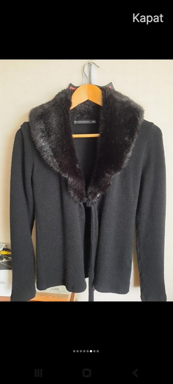 Kürklü Siyah Kadın bluz - Görsel 3