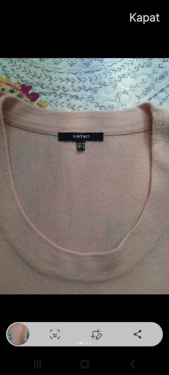 pembe Kadın Kısa Kollu Triko Kazak - Görsel 3