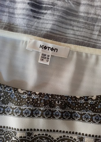 Bohem Gri Desenli Dökümlü Kolsuz Bluz - Görsel 3