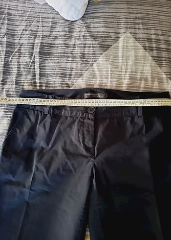 Lacivert Kadın Kemerli Denim Pantolon - Görsel 4