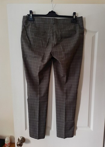 Düğmeli Gri Kadın Kumaş Pantolon - Görsel 2