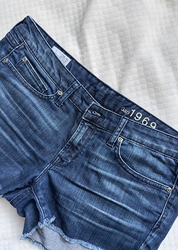 xs Beden mavi Renk Düğmeli Koyu Mavi Mini Denim Şort