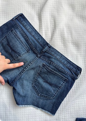 Gap Düğmeli Koyu Mavi Mini Denim Şort