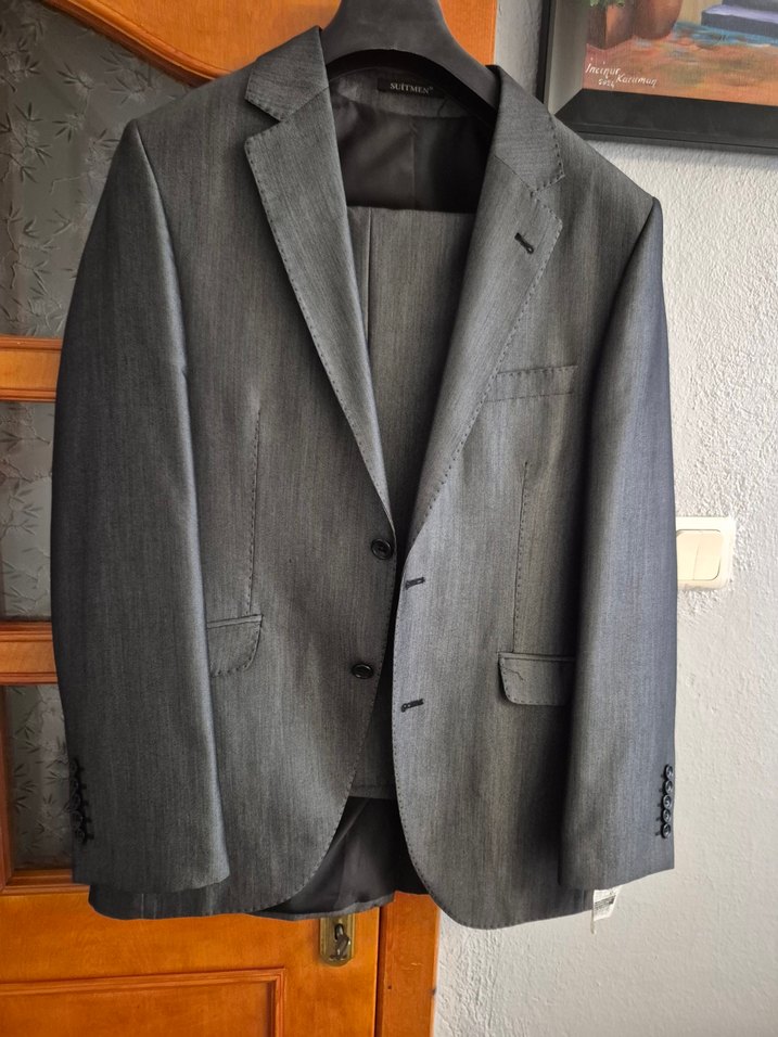 Erkek Gri Modern Klasik Ceket - Görsel 3