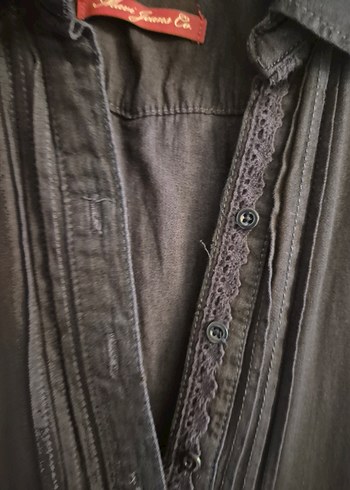 Kadın Lacivert Nakışlı Denim Gömlek - Görsel 6