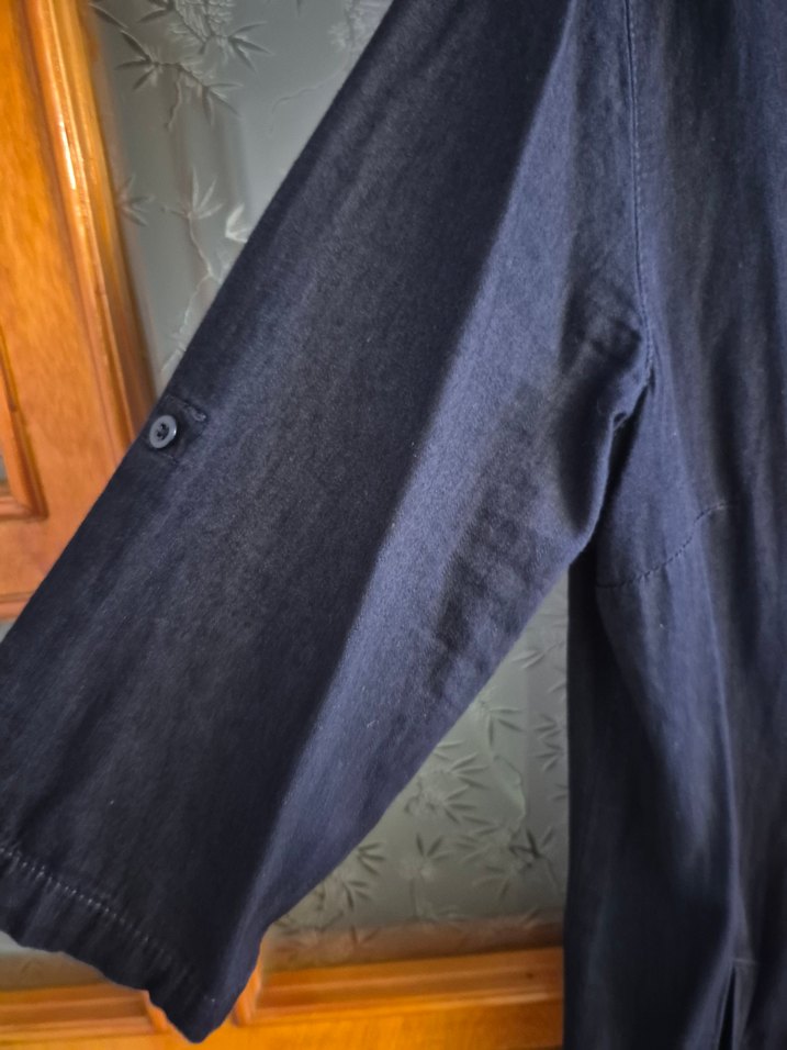 Kadın Lacivert Nakışlı Denim Gömlek - Görsel 3