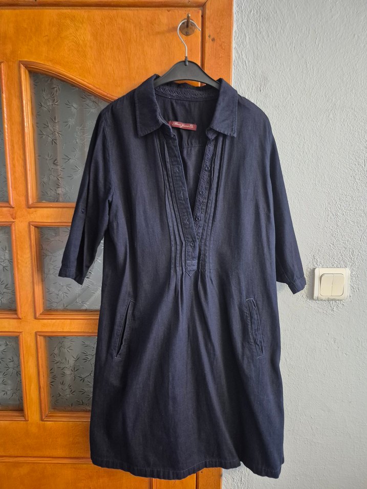 Kadın Lacivert Nakışlı Denim Gömlek - Görsel 4