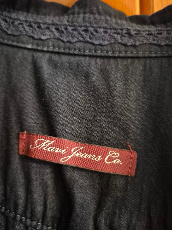 Kadın Lacivert Nakışlı Denim Gömlek - Görsel 5