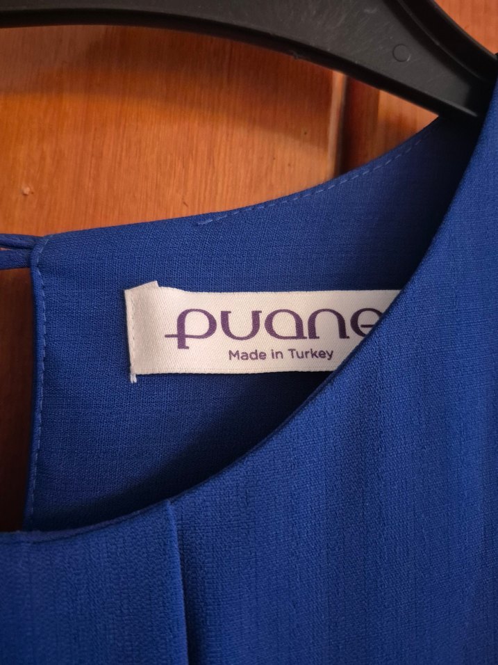 Diger Kadın Mavi Uzun Kollu Piliseli Elbise - Görsel 5