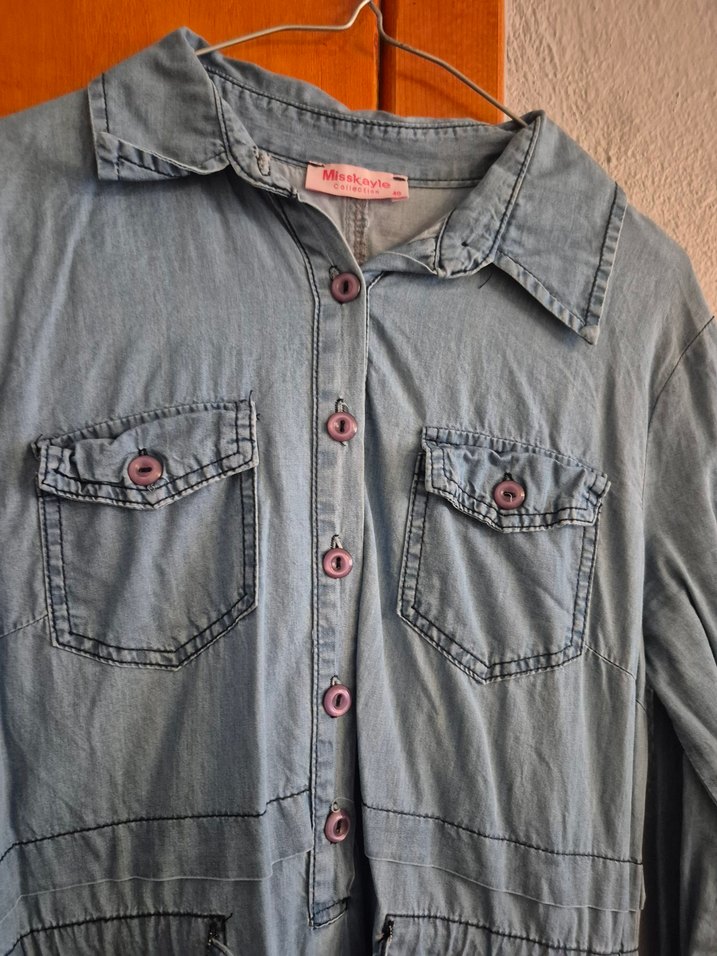 Kadın Uzun Kot Elbise - Görsel 2