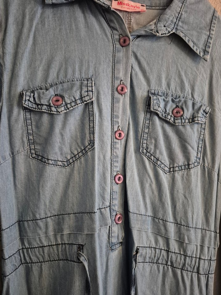 Kadın Uzun Kot Elbise - Görsel 3