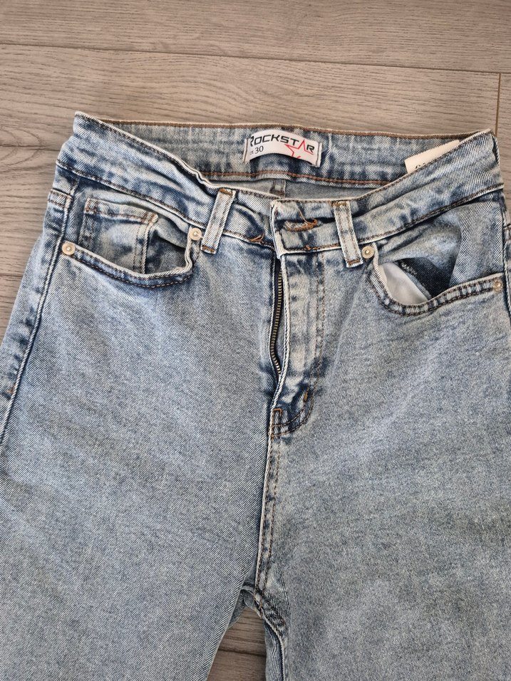 Kadın Gri Denim Regular Fit Midi Jean - Görsel 3