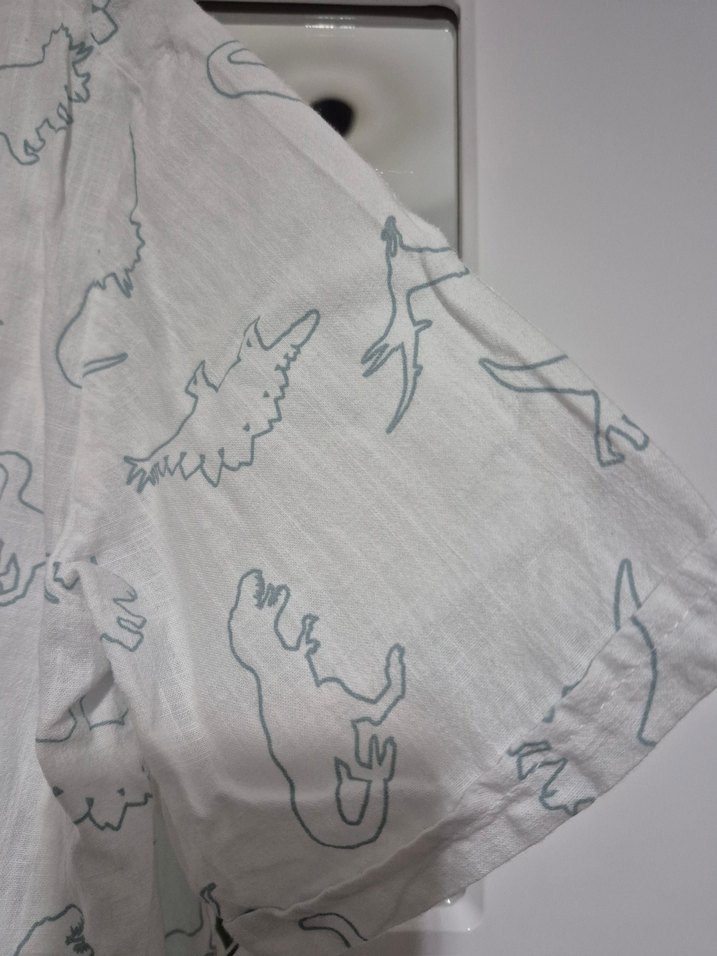 Erkek Çocuk Keten Baskılı Gömlek - Görsel 4