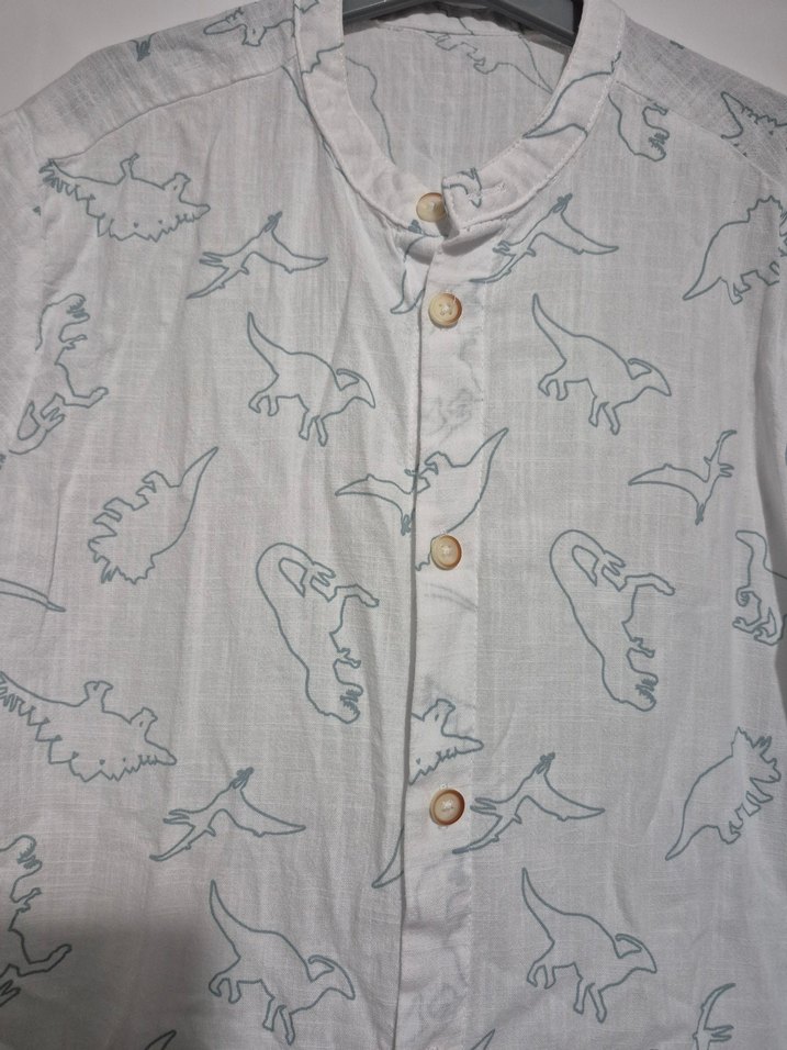 Erkek Çocuk Keten Baskılı Gömlek - Görsel 5