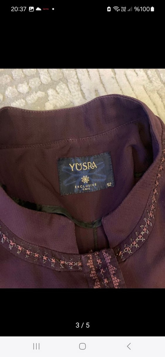 Bordo Uzun Kollu Kadın Ferace - Görsel 4