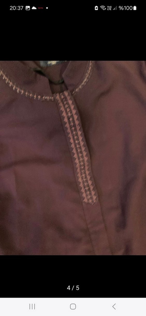 Bordo Uzun Kollu Kadın Ferace - Görsel 3