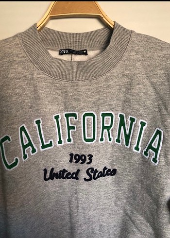 m Beden Zara Gri Kadın Oversize Sweatshirt