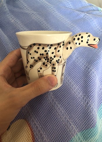 3D Dalmaçyalı Köpek Figürlü Seramik Bardak
