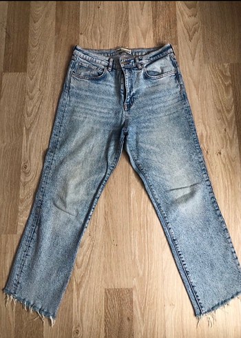 Zara Yikamali Acik Mavi Denim Jean