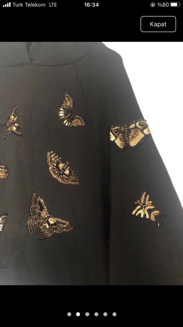 ALL SAINTS Siyah Pul İşlemeli Kelebekli Kapüşonlu Sweatshirt — görsel 2/6