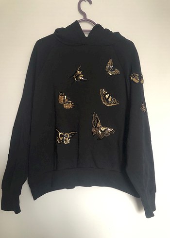 ALLSAINTS Pul İşlemeli Siyah Kadın Sweatshirt