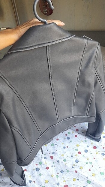 s Beden siyah Renk Crop deri biker
