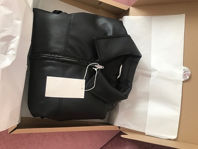 Zara Erkek deri Ceket - Görsel 3