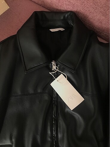Zara Erkek deri Ceket - Görsel 5