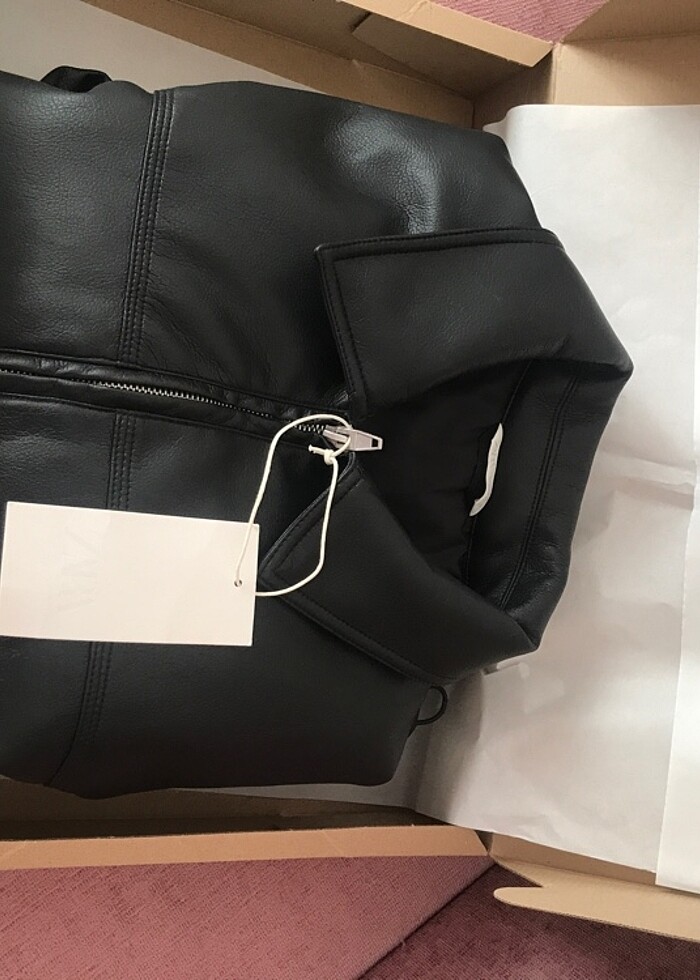 Zara Erkek deri Ceket - Görsel 3