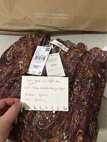 xl Beden Mango paisley desenli elbise
