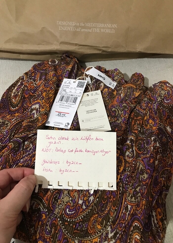 Mango paisley desenli elbise - Görsel 3