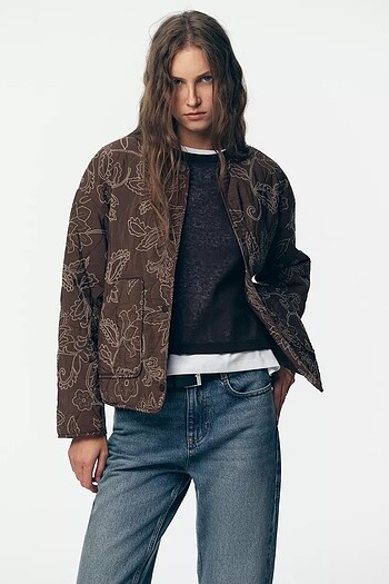 Zara KAUÇUK NAKIŞLI ŞİŞME MONT - Görsel 3