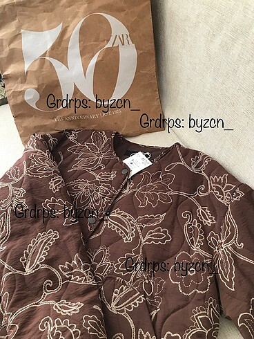 Zara KAUÇUK NAKIŞLI ŞİŞME MONT - Görsel 5