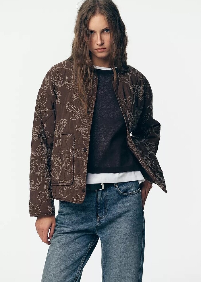 Zara KAUÇUK NAKIŞLI ŞİŞME MONT - Görsel 3