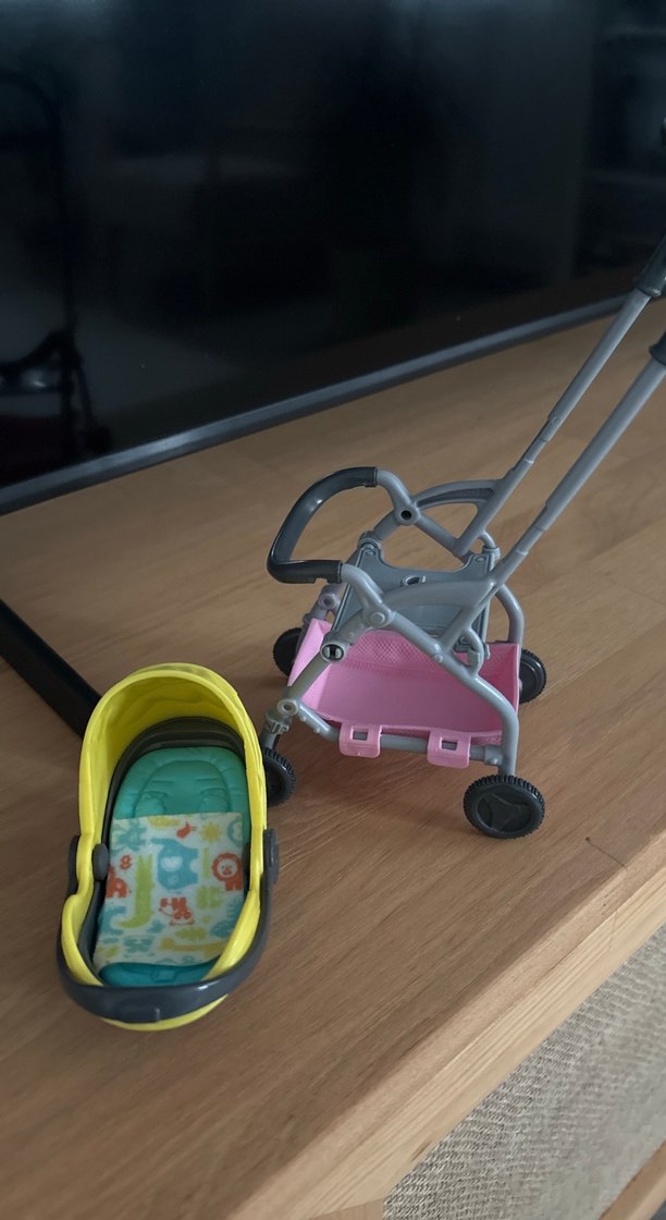 Barbie Bebek Arabası ve bebek - Görsel 3