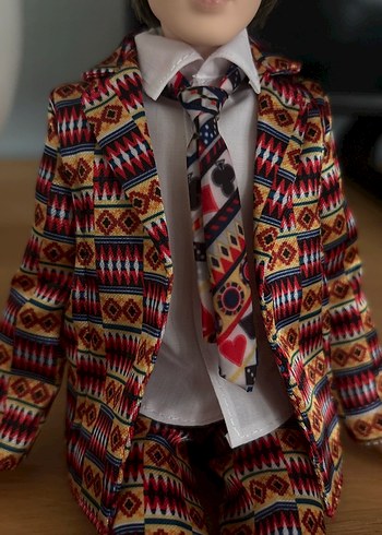 Çok Renkli Desenli Takım Elbiseli Erkek Bebek - Görsel 3