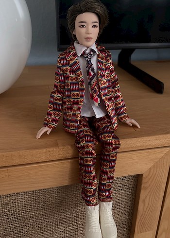 Çok Renkli Desenli Takım Elbiseli Erkek Bebek - Görsel 2