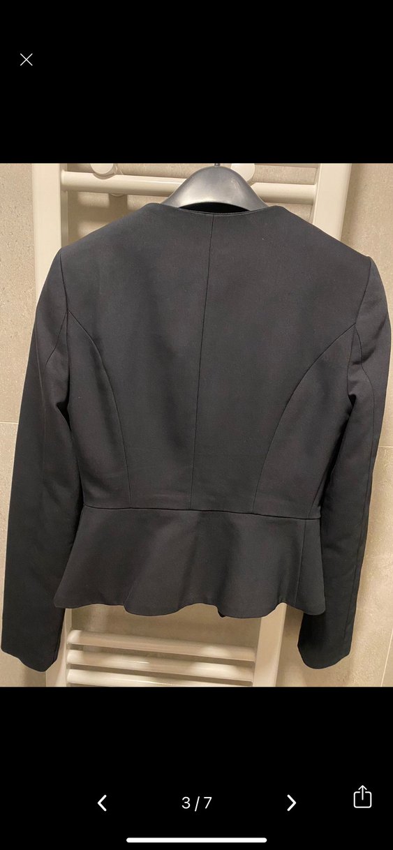 Siyah Fermuarlı Kadın Ofis Blazeri - Görsel 3
