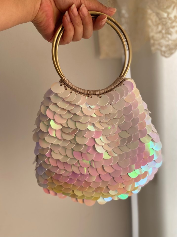 Işıltılı Pullu Bohem Kadın Çanta - Görsel 3