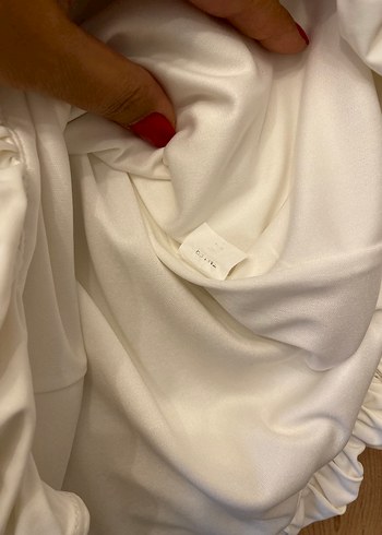 Beyaz mini kolsuz balon elbise - Görsel 5